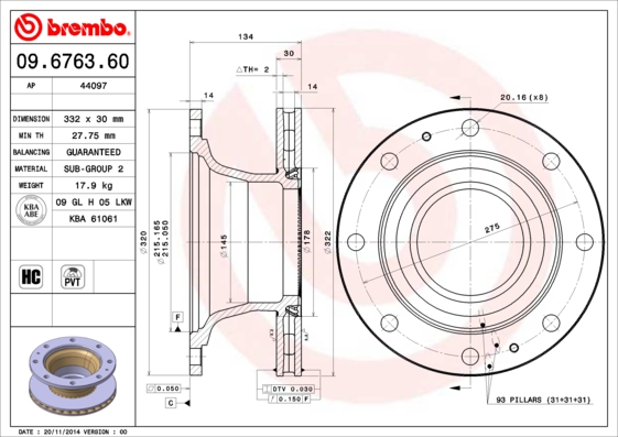 FREN DİSKİ IVECO EUROCARGO I-III 01/91-09/15