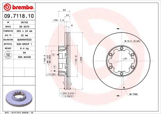 FREN DİSKİ NISSAN TRADE BUS 06/96-10/01-NISSAN TRADE PLATFORM/CHASSİS 01/94-12/98-NISSAN TRADE PLATF