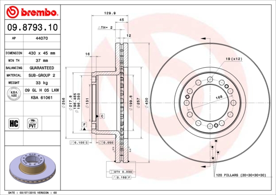 FREN DİSKİ SAF SAUER ACHSEN AXLE SK RB 9022 22.5