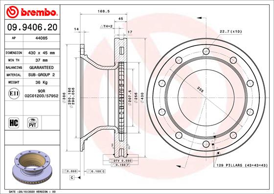 FREN DİSKİ SCHMITZ CARGOBULL AXLE