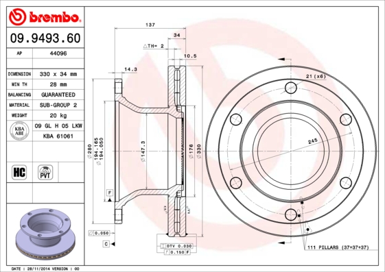 FREN DİSKİ RENAULT TRUCKS MIDLUM 01/00-