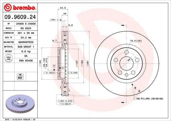 ÖN FREN DİSKİ CITROEN JUMPY I 99 06 PEUGEOT EXPERT 96 06 P806 94 02 FIAT SCUDO 96 06 281X43.5X26