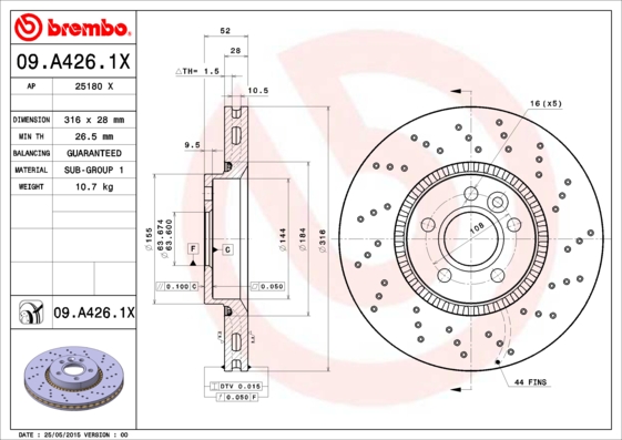 ON FREN DISK AYNASI HAVALI S60 II 10 15 S80 08 14 V60 I 10 15 V70 III 10 15 XC70 II 07 14 V60 06 14 FORD S-MAX 10 15 GALAXY 10 15 2.0 ECOBOOST - 2.2 TDCI / FREELANDER 2 3.2