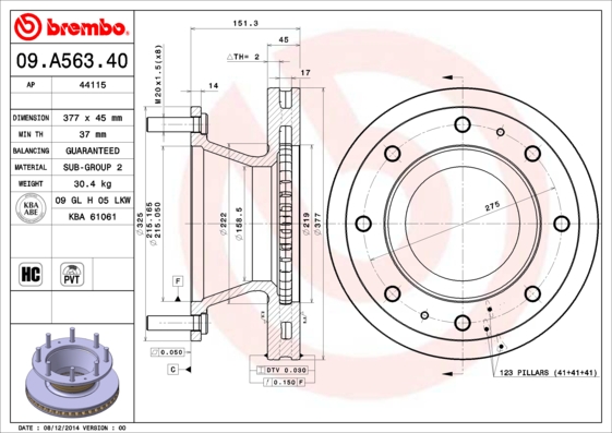 FREN DİSKİ IVECO EUROCARGO I-III 01/91-09/15-IVECO EUROFIRE 01/91-