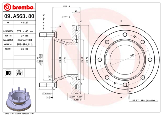 FREN DİSKİ IVECO EUROCARGO I-III 01/91-09/15-IVECO EUROCARGO IV 05/13- -IVECO EUROCARGO V 09/15- -IV