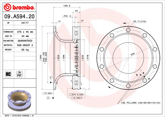 FREN DİSKİ BPW SKH AXLE