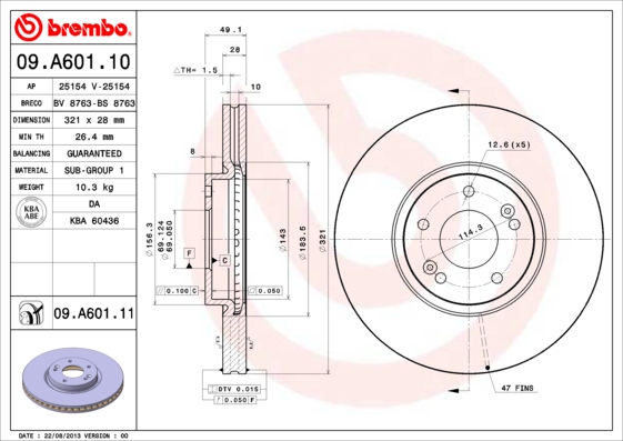 FREN DISK ON HAVALI- 321-5 - HYUNDAI SANTAFE 06