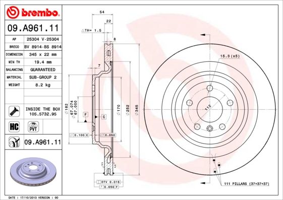 FREN DISKI ARKA 4-MATİC MERCEDES W166 X166 C292