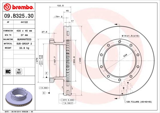 FREN DİSKİ MERCEDES-BENZ ACTROS 04/96-10/03-MERCEDES-BENZ ACTROS MP2-MP3 10/02- -MERCEDES-BENZ ACTRO