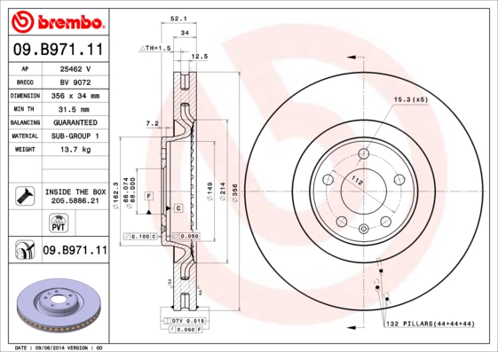 ÖN FREN AYNASI AUDI A6-A7-A8 10 HAVALI 356MM/5D 986479748-DF6216