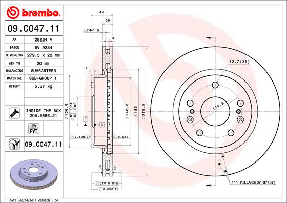 DISK FREN ON SUZUKI SX4 S-CROSS 1.6-1.6 DDIS 13- / VITARA 15- 1.6 VVTI 280 MM