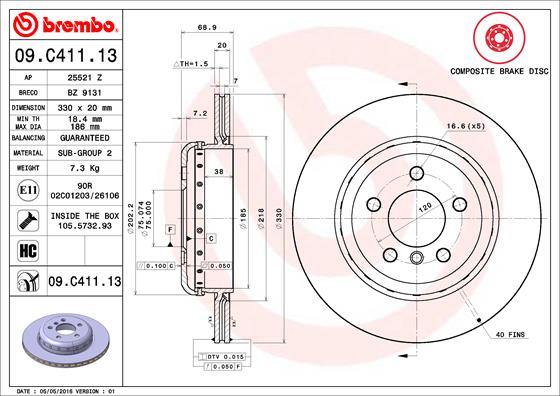 FREN DISKI ARKA BMW F10-F11 520/525/530/D