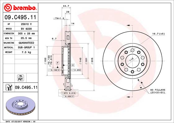 ON FREN DISKI ALFA ROMEO GIULIA 15 22 2.0 2.2D