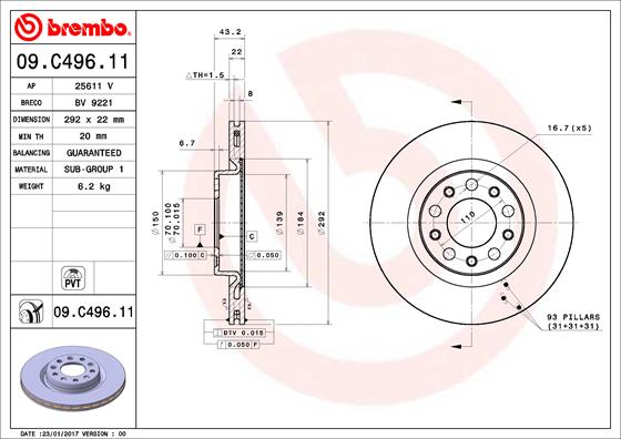 ARKA FREN DISKI ALFA ROMEO GIULIA 15 22 STELVIO 16 2.0 2.2D