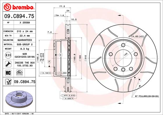 FREN DISKI ON CIZGILI BMW E-60/61/63/64-520-523-520