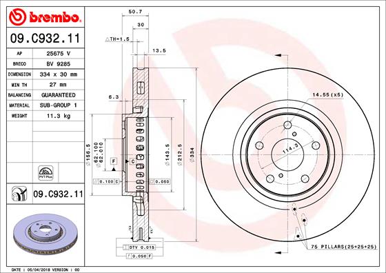 FREN DİSKİ LEXUS GS L1 08-11- -LEXUS GS S19 01-05-12-12-LEXUS IS II E2 08-05-04-13-LEXUS IS II I E3 04-13- -LEXUS RC C1 08-14-