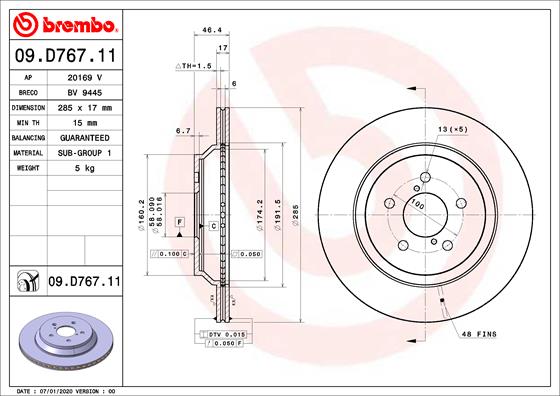 FREN DİSKİ SUBARU IMPREZA HATCHBACK GT 10/16- -SUBARU IMPREZA SALOON GK 10/16- -SUBARU XV GT 0