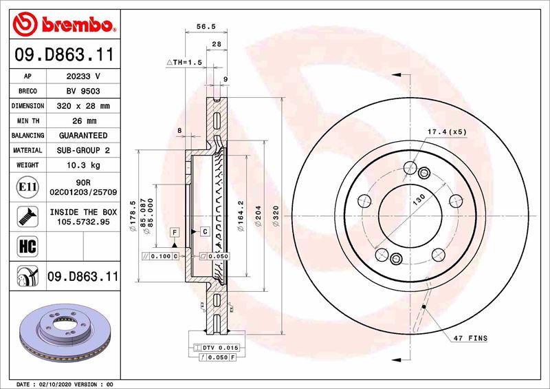 FREN DİSKİ SSANGYONG MUSSO QK 01/18- -SSANGYONG MUSSO GRAND 01/19- -SSANGYONG REXTON Y400 07/17-