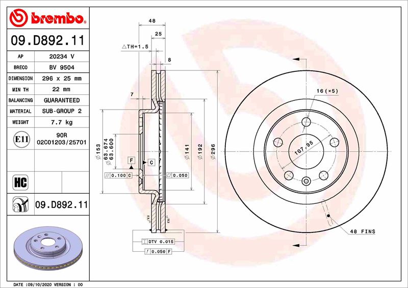 ARKA FREN DISK VOLVO XC40 536 2017/10
