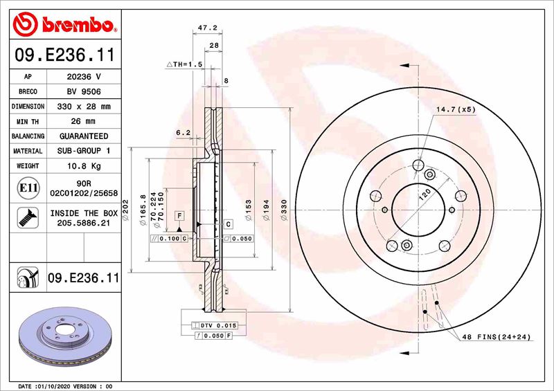 FREN DİSKİ ACURA MDX YD2 04/06- -ACURA ZDX 01/10- -HONDA PILOT 09/08-