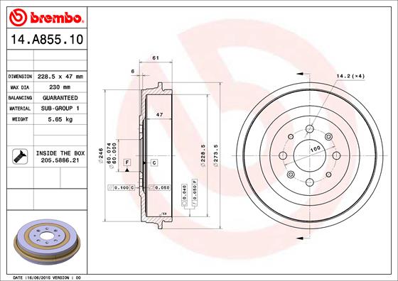 FREN KAMPANASI FIAT GRANDE PUNTO 199 06/05- -FIAT GRANDE PUNTO VAN 199 10/05-06/13-FIAT PUNTO 1