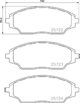ÖN BALATA CHEVROLET AVEO SEDAN 1.2-1.4-1.6-1.3D 11 AVEO HB 1.2-1.2 LPG-1.4-1.6-1.3 11 14 JANT