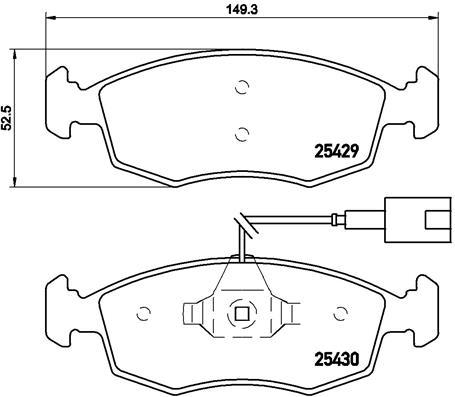 ÖN FREN BALATASI FIAT 500 10 500 C 12 PUNTO 09 PUNTO EVO 09 K:17.1 MM G:149.3 MM