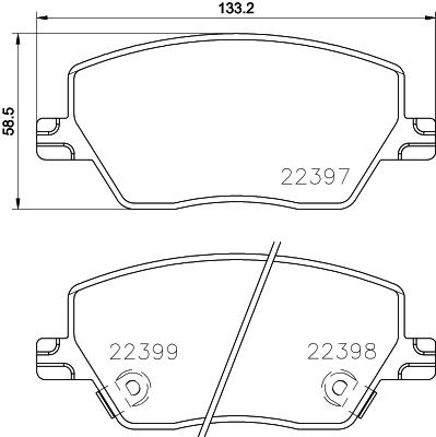 ON BALATA FIAT EGEA 16 1.0 1.3 MTJ 1.4 1.6 1.6D K:19 MM G:133 MM Y:58.5 MM KÜÇÜK TİP