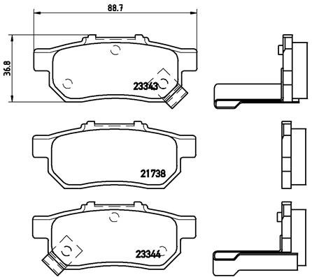 BALATA FREN ARKA- HONDA CIVIC 96 00/JAZZ 02 10/ROVER 90