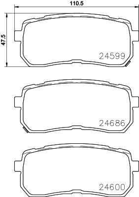 BALATA FREN ARKA- HYUNDAI STAREX-H1 08 12/IX55 11 12/KIA CARNIVAL 09 12