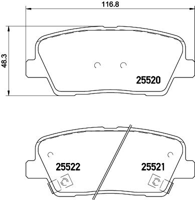 BALATA FREN ARKA- KIA SORENTO 11 12/HYUNDAI SANTAFE 11 12 LOW-MET