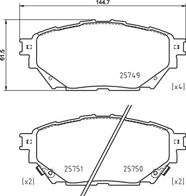 FREN BALATASI FUSO MITSUBISHI CANTER 01/09- -MITSUBISHI CANTER FE5. FE6 VI 07/86- -MITSUBISHI FU