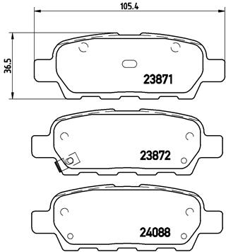 BALATA FREN ARKA- NISSAN QASHQAI 07 11/ XTRAIL 00 -JUKE 10 -INFINITI EX35 08 / G37 10