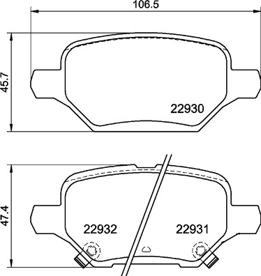 ARKA FREN BALATASI OPEL MOKKA X 12 CHEVROLET TRAX 12