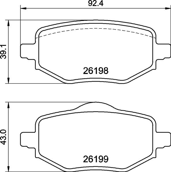 ARKA FREN BALATASI OTOMATİK EL FRENİ CORSA F-C4-208-2008-DS3