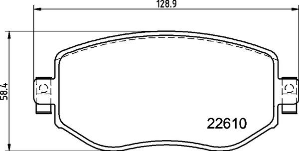 ÖN FREN BALATASI RENAULT MEGANE IV 15 TÜM MOTOR TİPLERİ G:129MM Y:58.4 MM K:18MM