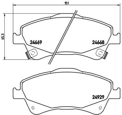 FREN BALATASI TOYOTA AURIS E15 10/06-09/12-TOYOTA AVENSIS ESTATE T27 11/08-10/18-TOYOTA AVENSIS