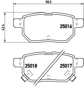 FREN BALATASI ARKA- TOYOTA COROLLA 07 12-COROLLA 13 /AURIS 07 12 BENZINLI