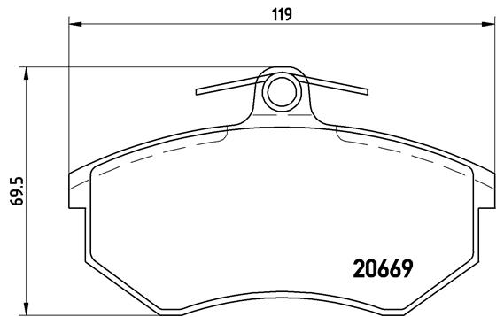 ÖN BALATA PASSAT 1.8 88-96 AUDI 80 A41.6 1.9TDİ 95-10 119.3X69.6X19.4 MM GDB854