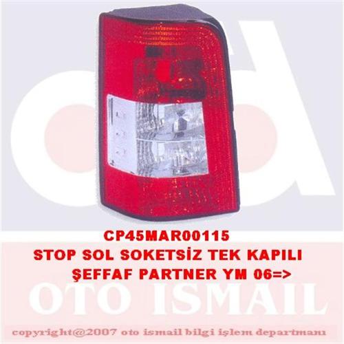 STOP LAMBASI SOL PARTNER YM. 06 ŞEFFAF TEK KAPI DUYSUZ