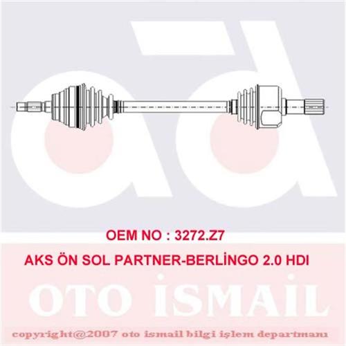 X AKS ÖN SOL PARTNER-BERLINGO 2.0 HDI 00