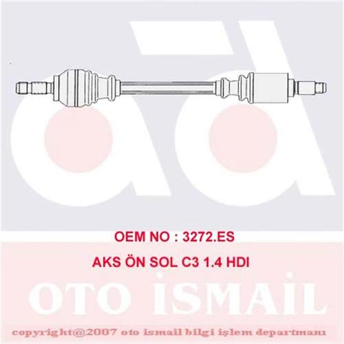 X AKS ÖN SOL C3 1.4 HDI 02 55KW 17-0708