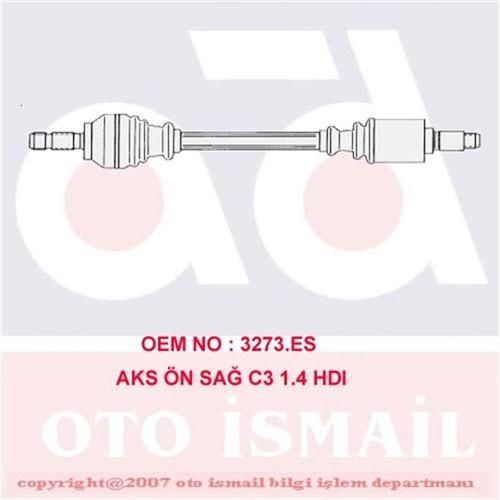 X AKS ÖN SAĞ C3 1.4 HDI 02 55KW 17-0709
