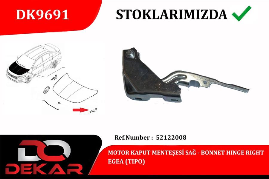 MOTOR KAPUT MENTEŞE R EGEA