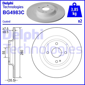 FREN DİSKİ ÇİFTLİ PAKET - BOYALI. DELİKSİZ ARKA FIAT // MAZDA; 124 SPIDER // MX-5 06/2015