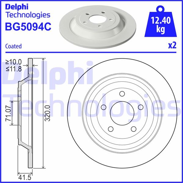 FREN DİSKİ ÇİFTLİ PAKET - BOYALI. DELİKSİZ ARKA FORD USA MUSTANG 12/2014
