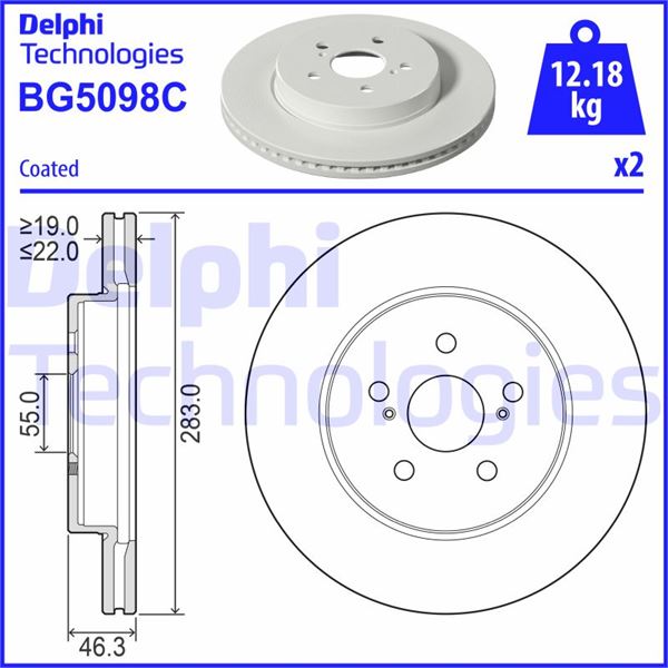 FREN DİSKİ ÇİFTLİ PAKET - BOYALI. DELİKSİZ ÖN TOYOTA PRİUS PHV 01/2016
