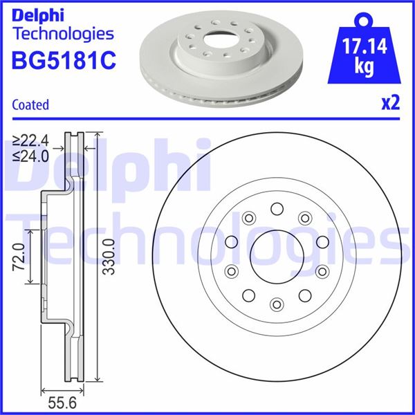 FREN DİSKİ ÇİFTLİ PAKET - BOYALI. DELİKSİZ ÖN JEEP WRANGLER 11/2017