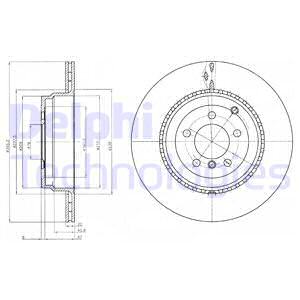 FREN DİSKİ TEKLİ PAKET - BOYALI. DELİKLİ ARKA LAND ROVER RANGE ROVER 03/2010 07/2012