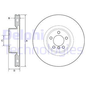 FREN DİSKİ TEKLİ PAKET - BOYALI. DELİKLİ ÖN LAND ROVER RANGE ROVER 03/2010 07/2012